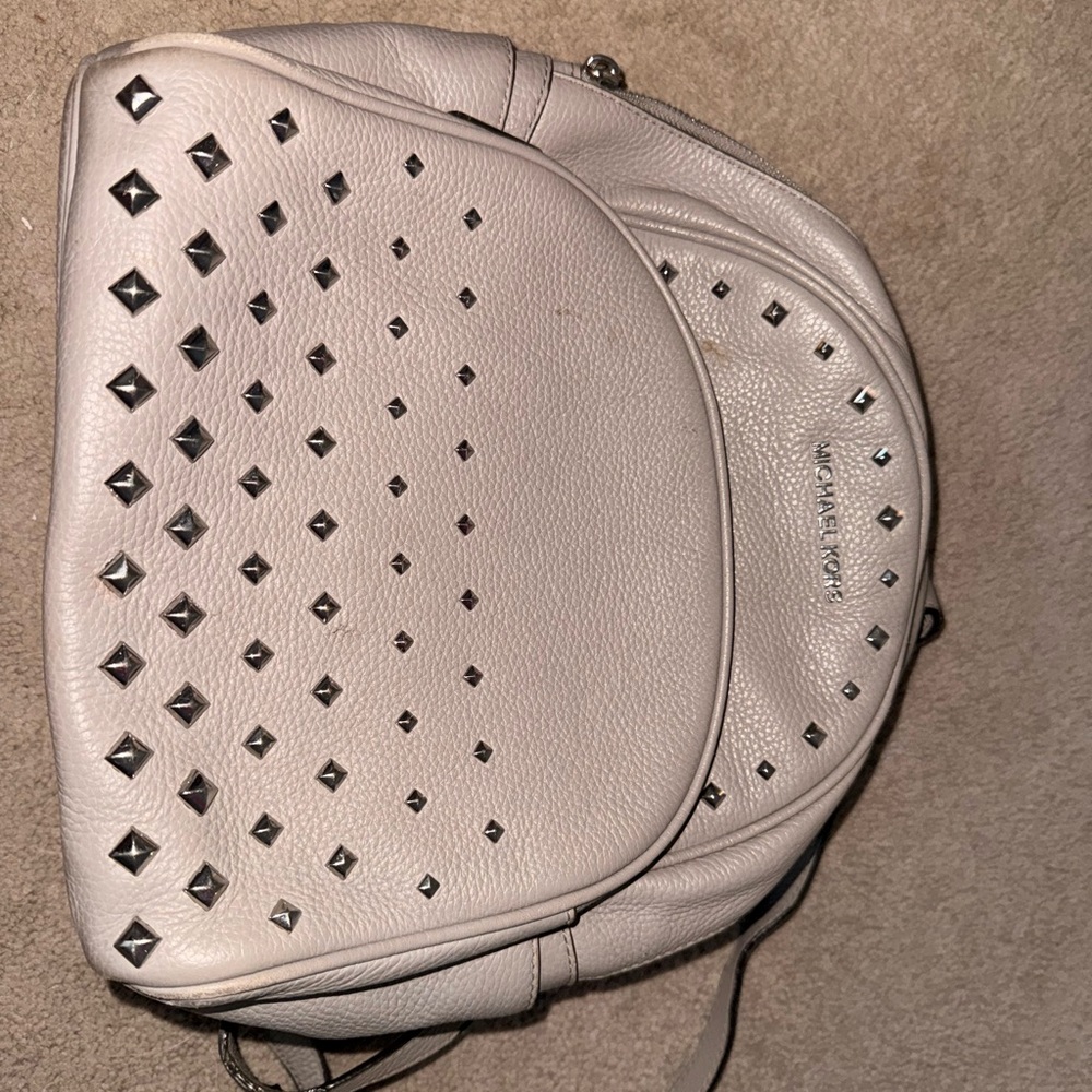 Michael Kors White Studded Backpack